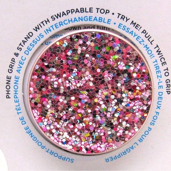 POPSOCKET Pink Crushed Glitter Sparkle Bling Premium PopGrip Phone Stand - Picture 9 of 12